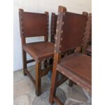 Silla Tipo De Campo Guatambú, Madera Y Cuero Con Tachas - Imagen 3