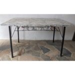 Mesa Tipo Americana, Hierro, Tapa De Cármica, 1 Cajón