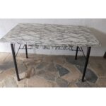 Mesa Tipo Americana, Hierro, Tapa De Cármica, 1 Cajón - Imagen 2