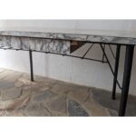 Mesa Tipo Americana, Hierro, Tapa De Cármica, 1 Cajón - Imagen 4