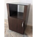 Mesa Auxiliar Moderna, Rodante, 1 Puerta, Tapa De Vidrio