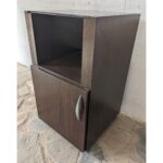 Mesa Auxiliar Moderna, Rodante, 1 Puerta, Tapa De Vidrio - Imagen 2