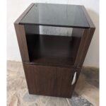 Mesa Auxiliar Moderna, Rodante, 1 Puerta, Tapa De Vidrio - Imagen 3