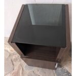 Mesa Auxiliar Moderna, Rodante, 1 Puerta, Tapa De Vidrio - Imagen 4