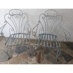 Sillón De Patio De Hierro Con Posabrazos - Silla De Jardín