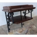 Estante Repisa De Colgar, 2 Niveles, Hierro Y Madera