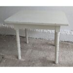 Mesa De Madera Rustica, Patinada, Patas Torneadas