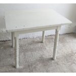 Mesa De Madera Rustica, Patinada, Patas Torneadas - Imagen 3