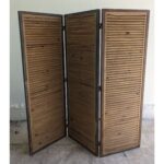 Biombo Rústico De Madera, Tipo Celosia, 3 Hojas