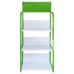 Exhibidor Comercial Metálico 3 Niveles, 54x30x120cm - Blanco Y Verde - Imagen 2