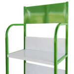 Exhibidor Comercial Metálico 3 Niveles, 54x30x120cm - Blanco Y Verde - Imagen 3