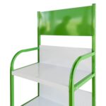 Exhibidor Comercial Metálico 4 Niveles, 54x30x140cm - Blanco Y Verde - Imagen 3