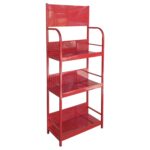 Exhibidor Comercial Metálico 3 Niveles, 60x30x150cm - Rojo