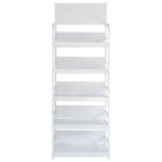 Exhibidor Comercial Metálico 5 Niveles, 60x30x170cm - Blanco - Imagen 2