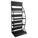 Exhibidor Comercial Metálico 4 Niveles, 70x45x170cm - Negro