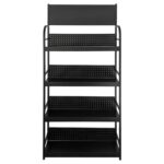 Exhibidor Comercial Metálico 4 Niveles, 80x30x170cm - Negro - Imagen 2