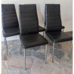 Silla Moderna De Hierro, Asiento Y Respaldo Tapizado - Imagen 3