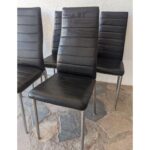 Silla Moderna De Hierro, Asiento Y Respaldo Tapizado - Imagen 4