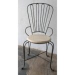 Silla Antigua De Hierro, Asiento De Madera - Imagen 2