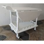 Mesa Auxiliar Antigua, Tipo Bar, Rodante, 2 Niveles - Imagen 3