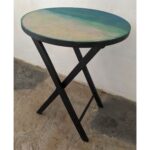 Mesa Auxiliar De Madera, Plegable, Tapa Circular - Imagen 2