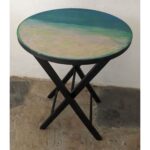 Mesa Auxiliar De Madera, Plegable, Tapa Circular - Imagen 4