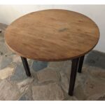 Mesa De Madera Rustica, Tapa Circular, 2 Alas - Imagen 2