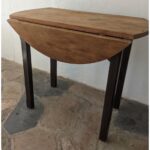 Mesa De Madera Rustica, Tapa Circular, 2 Alas - Imagen 4