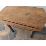 Mesa De Madera Rustica, Tapa Circular, 2 Alas - Imagen 5