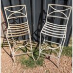 Banqueta Alta De Hierro, Con Respaldo