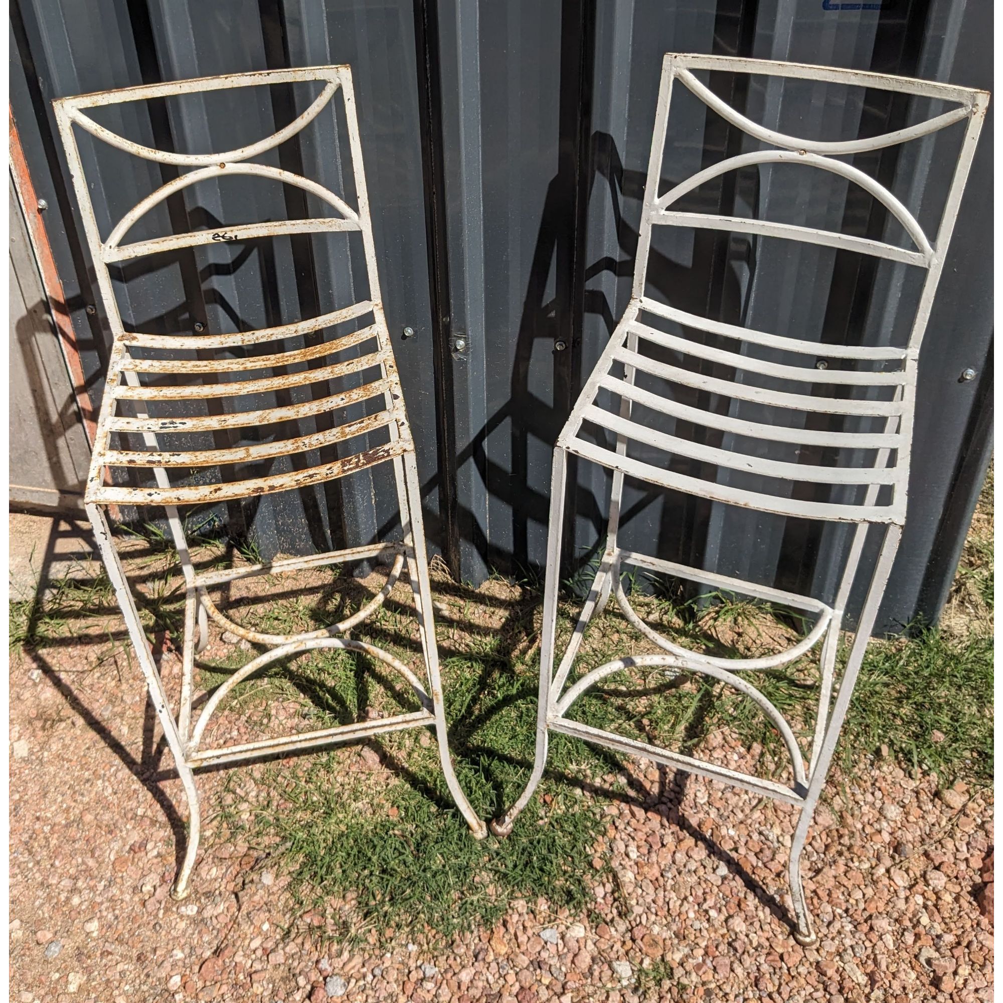 A1723_01 Banqueta Alta De Hierro, Con Respaldo - Imagen 1