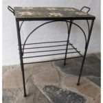 Mesa Auxiliar De Hierro, Tapa De Cármica, Con Revistero - Imagen 3