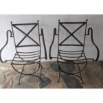 Sillón De Patio De Hierro Con Posabrazos - Silla De Jardín