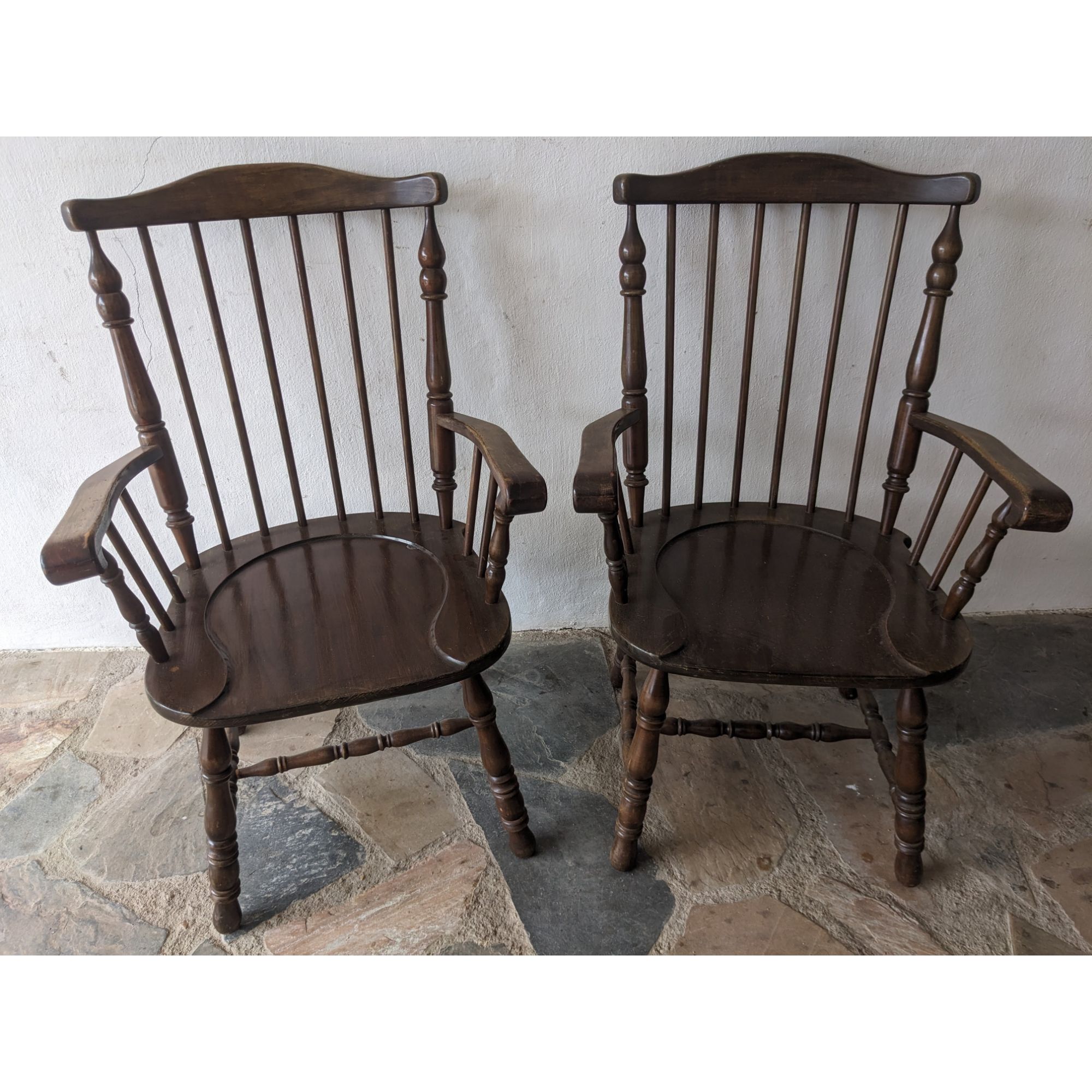 A1728_01 Sillón De Madera, Estilo Windsor, Con Posabrazos - Imagen 1