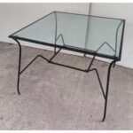 Mesa Baja De Hierro Tipo De Jardin, Tapa De Vidrio