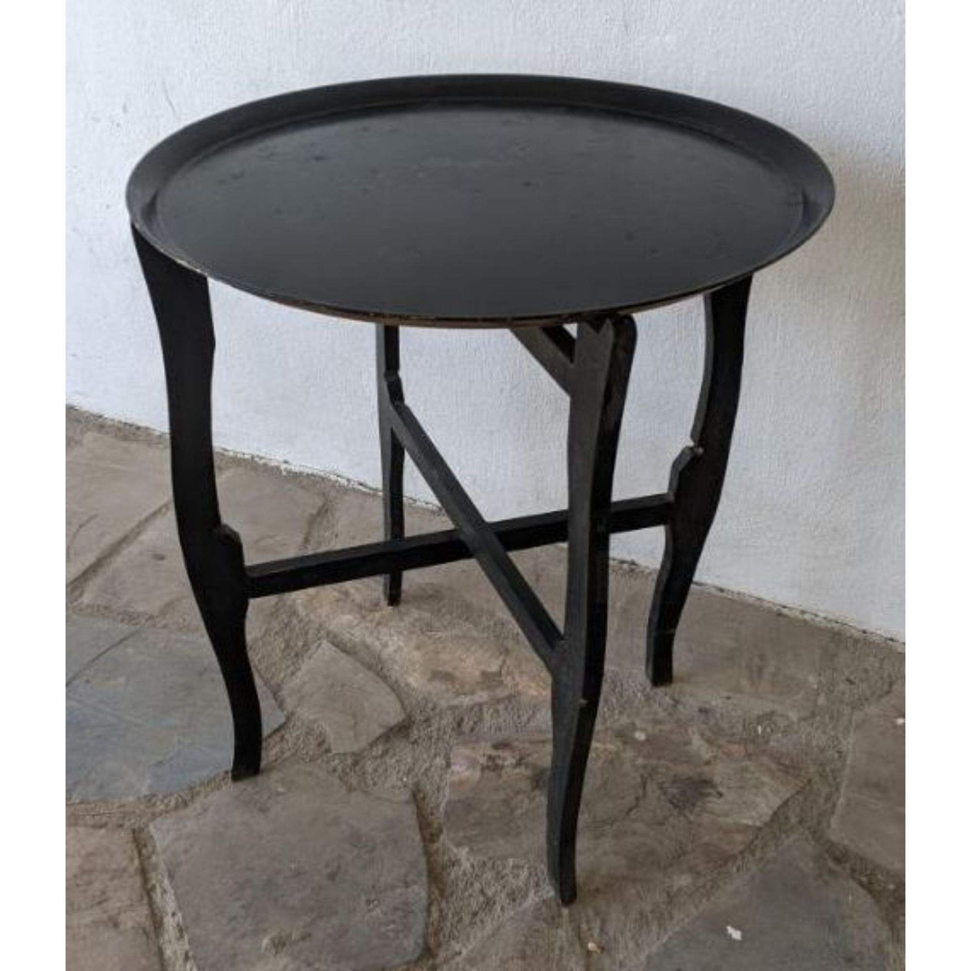 A0891_01-1 Mesa De Estilo Madera, Plegable, Tapa Con Bandeja De Chapa - Imagen 1
