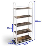 Estantería Multiuso De Metal Y Madera, 63x29x144cm - Imagen 5