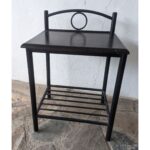 Mesa Auxiliar Moderna, Hierro, Tapa De Madera