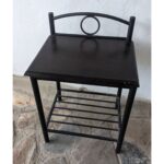 Mesa Auxiliar Moderna, Hierro, Tapa De Madera - Imagen 3