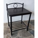 Mesa Auxiliar Moderna, Hierro, Tapa De Madera - Imagen 5