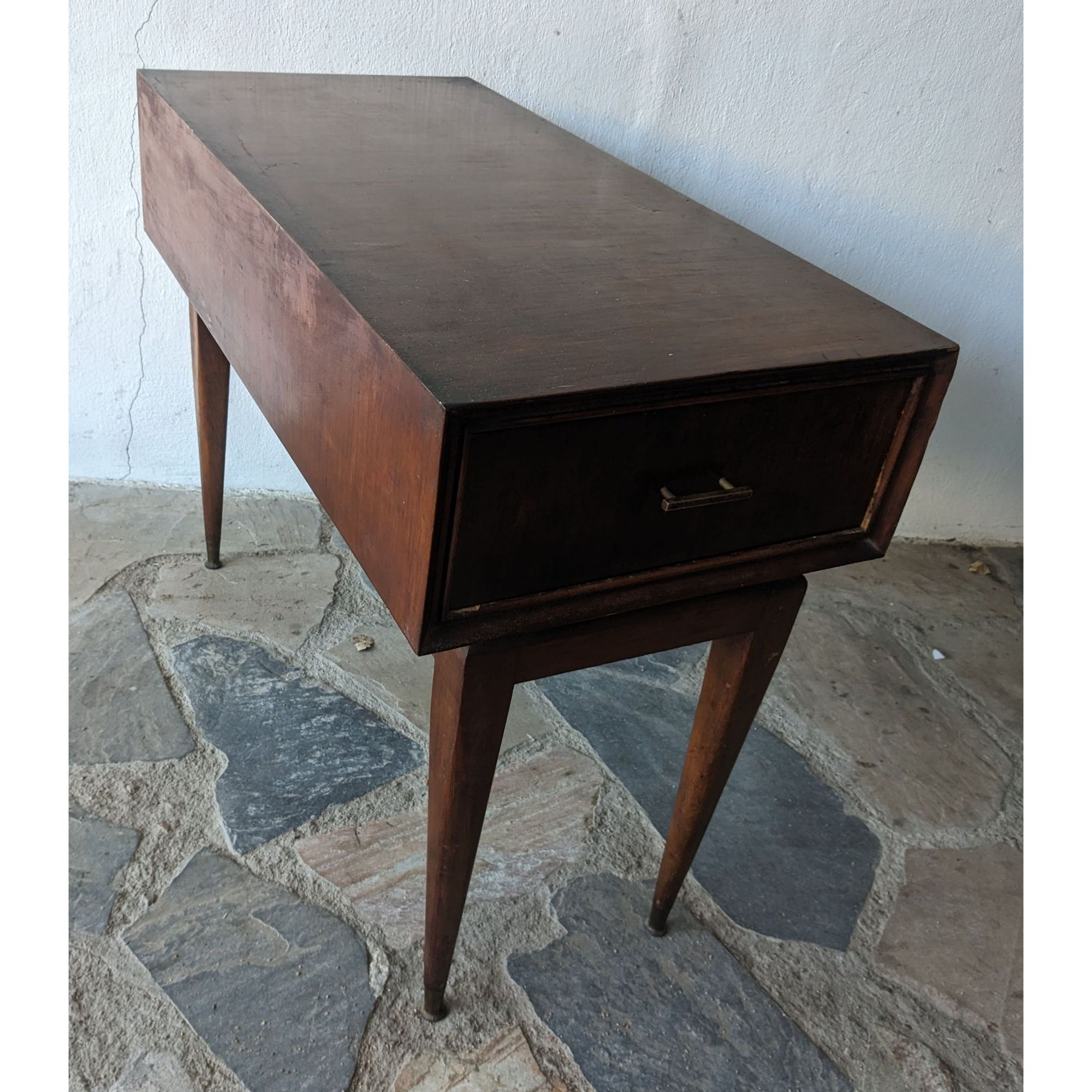 A1767_01 Mesa Auxiliar Antigua, Estilo Americana, 1 Cajón - Imagen 1