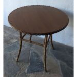 Mesa Auxiliar, Caña Y Madera, Tapa Circular - Imagen 4