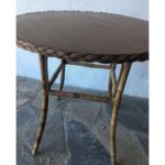 Mesa Auxiliar, Caña Y Madera, Tapa Circular - Imagen 5