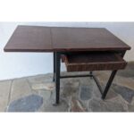 Mesa Auxiliar, Estilo Americana, Hierro Y Cármica, Rodante