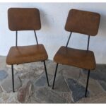 Silla Antigua Americana, Hierro, Asiento Y Respaldo Tapizado
