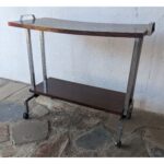 Mesa Auxiliar, Estilo Americana, Hierro Y Cármica, Rodante