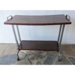Mesa Auxiliar, Estilo Americana, Hierro Y Cármica, Rodante - Imagen 2
