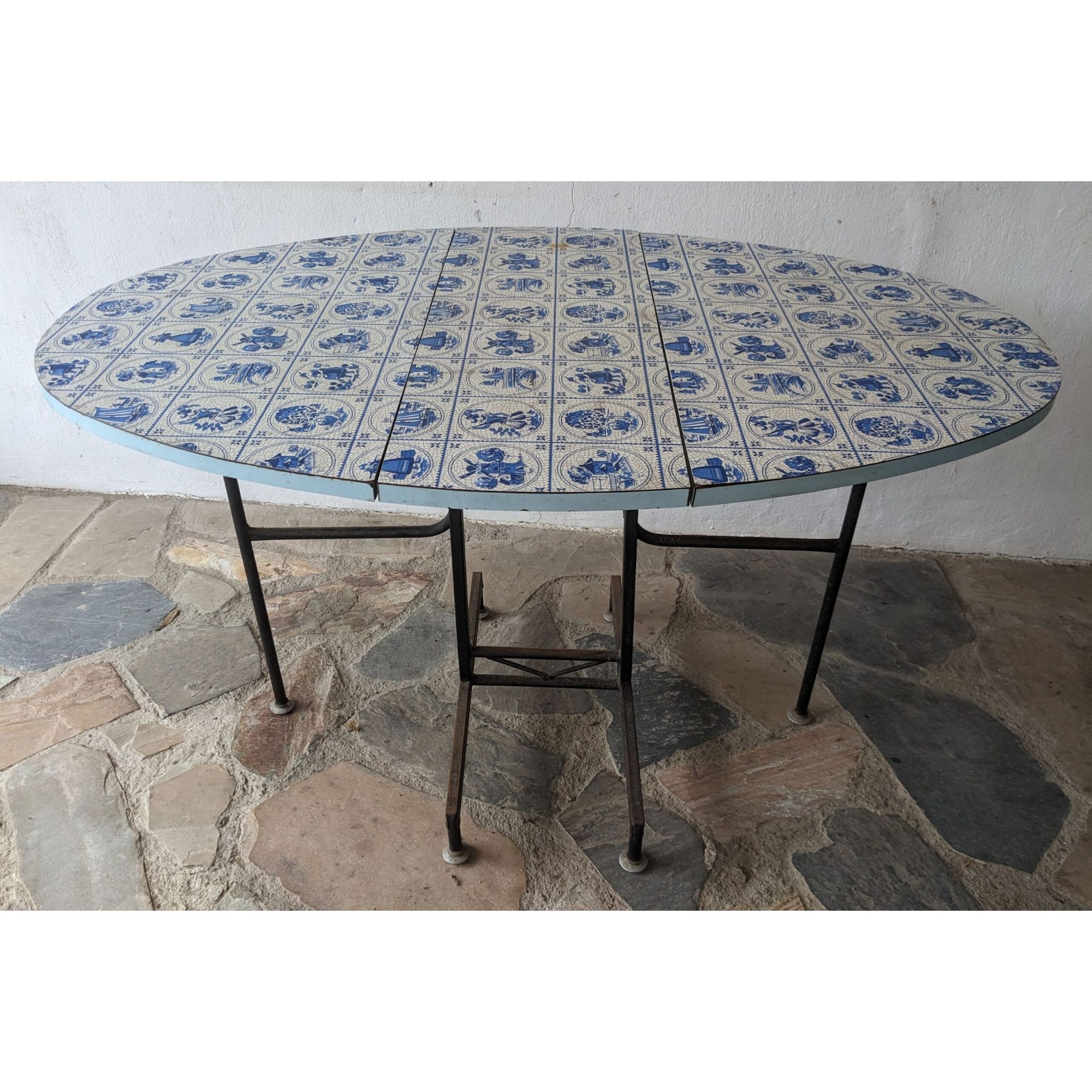 A1775_01 Mesa Plegable, Tapa Oval, Cármica, 2 Alas - Imagen 1