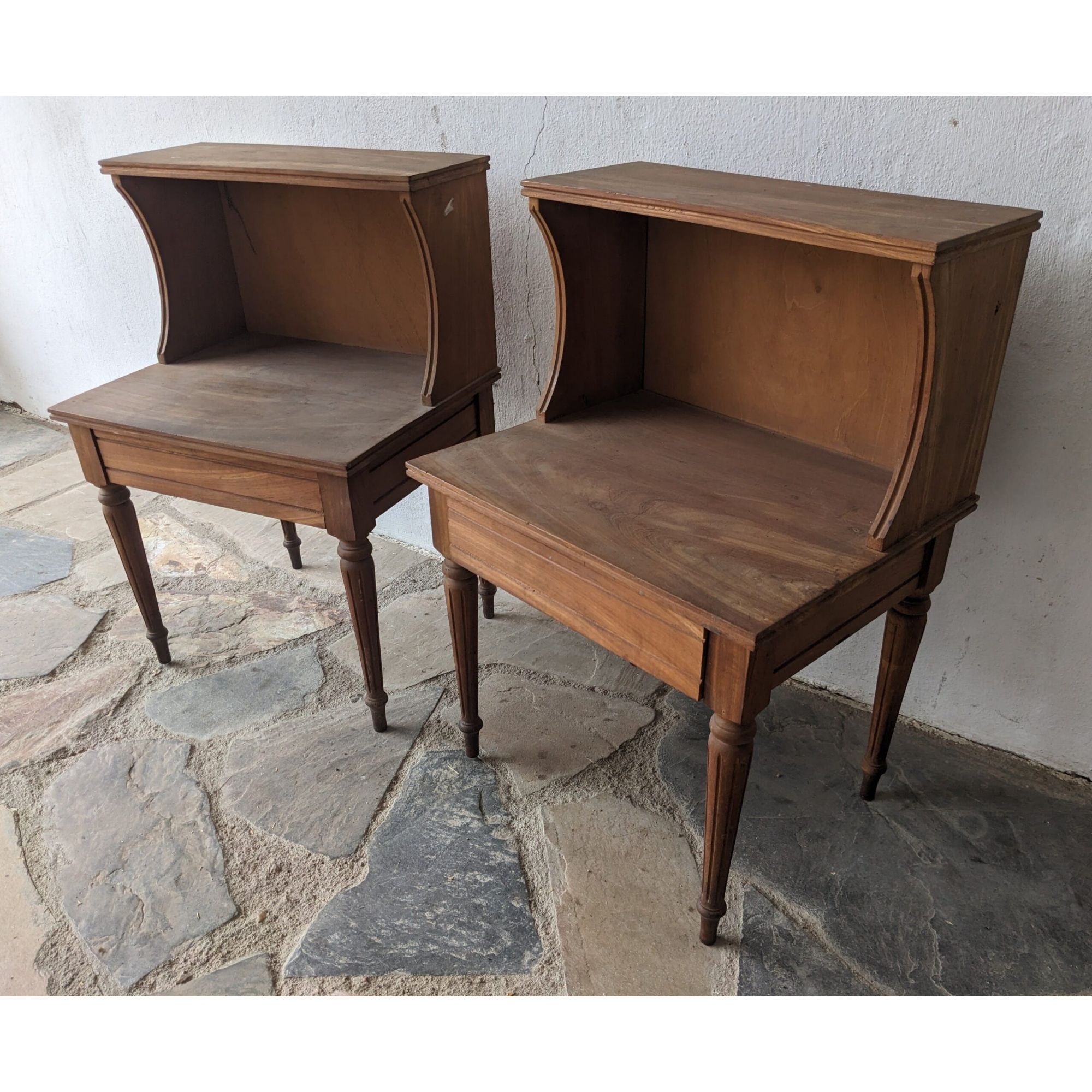 A1777_01 Mesa De Luz, Tipo Inglesa, Restaurada, 1 Cajón - Imagen 1