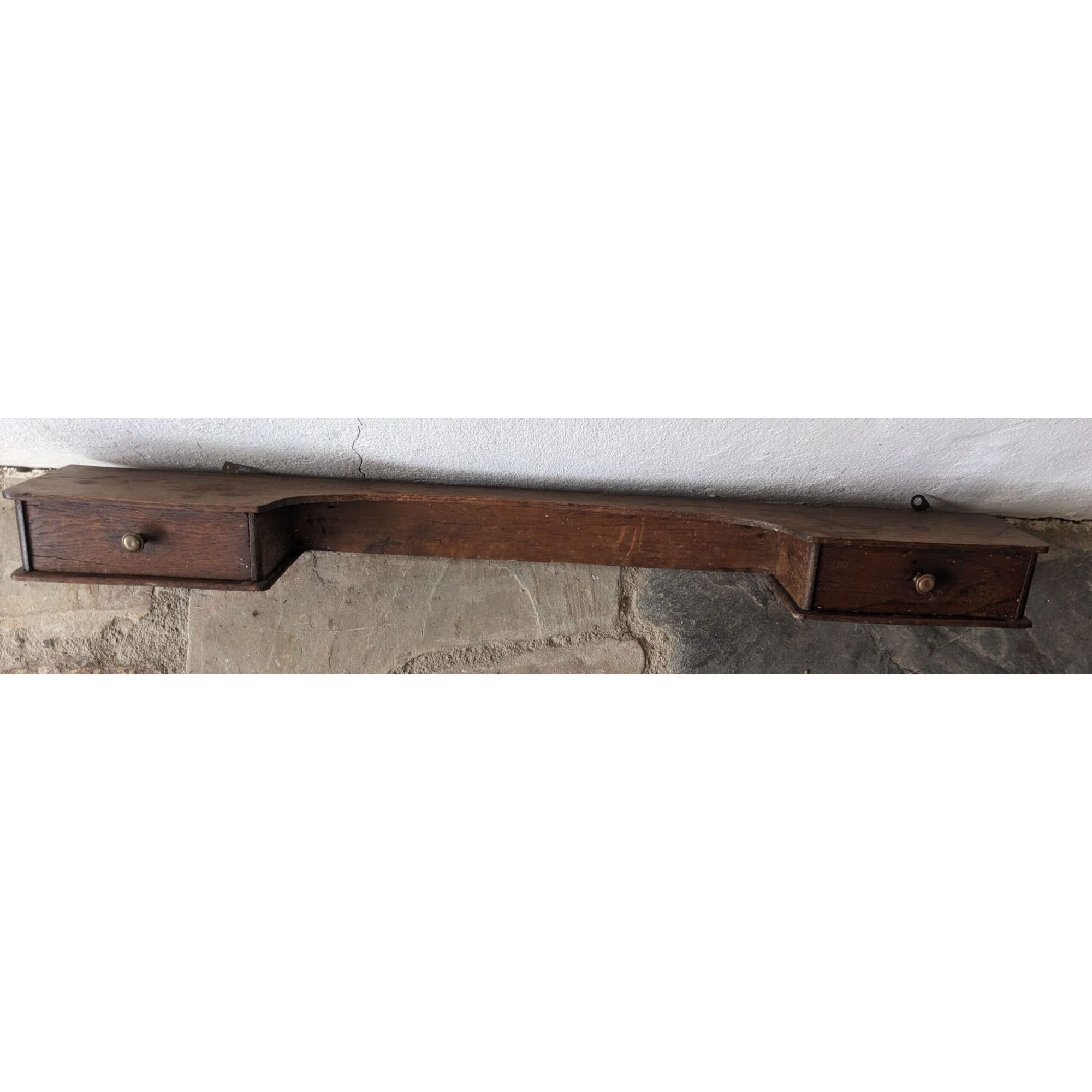 A1779_01 Repisa Estante De Colgar, Madera Roble, 2 Cajones - Imagen 1